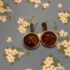 Elegant Amber Drop Earrings